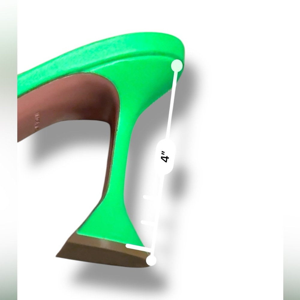 Amina Muaddi‎ Lupita Bright Green Slipper Mule Heels Sz 37 EU 7 US Made in Italy - Picture 11 of 11